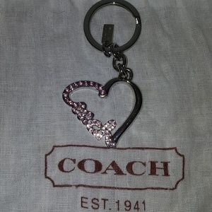 Coach Pink Rhinestone Keychain NWOT